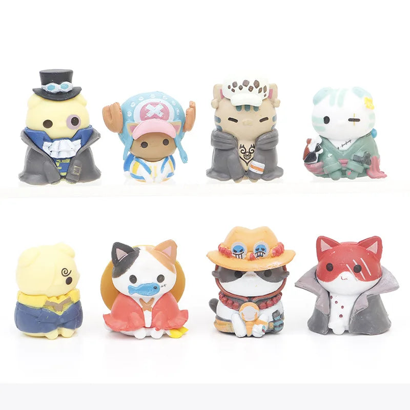 One Piece Cat Figures 8piece Set