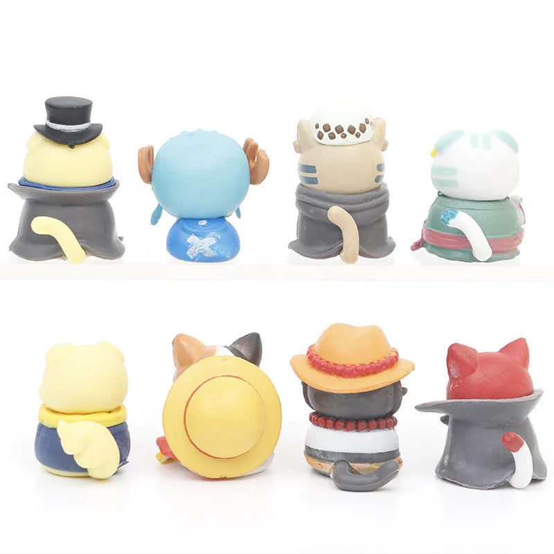 One Piece Cat Figures 8piece Set